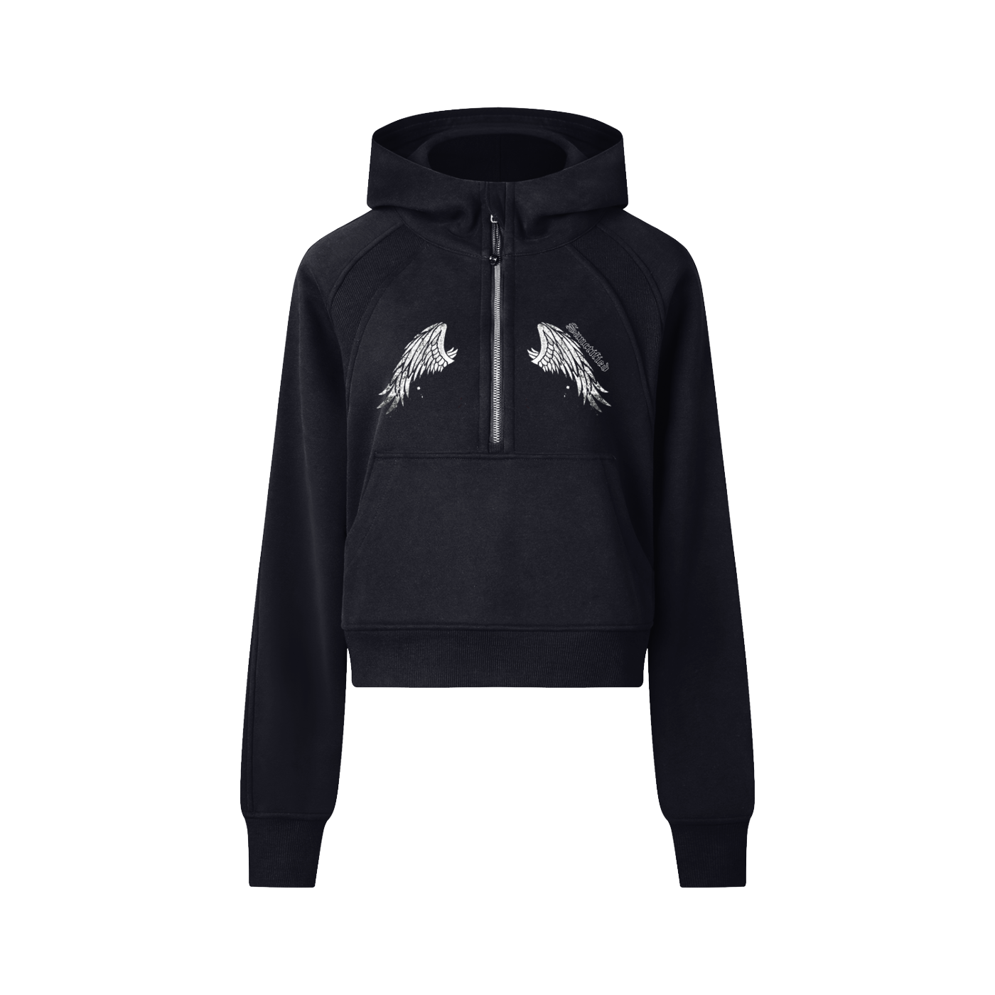 Fearless- Cropped Half-Zip Hoodie