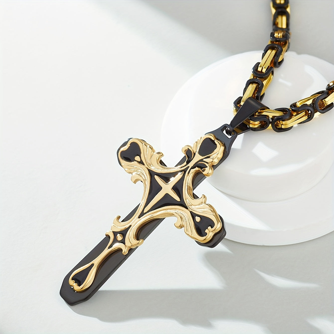 High Quality Thickened Stainless Steel Cross Necklace For Men