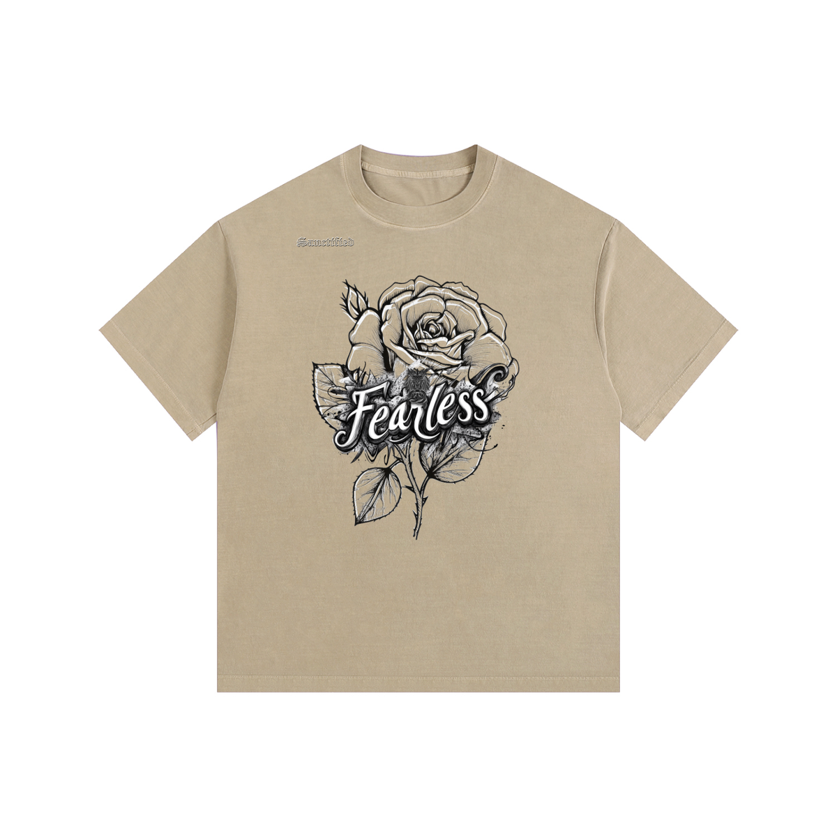 FEARLESS- Vintage Washed Oversized Cotton T-Shirt