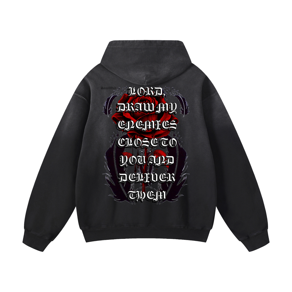 PRAY FOR YOUR ENEMIES- Heavyweight Sunfade Oversized Hoodie