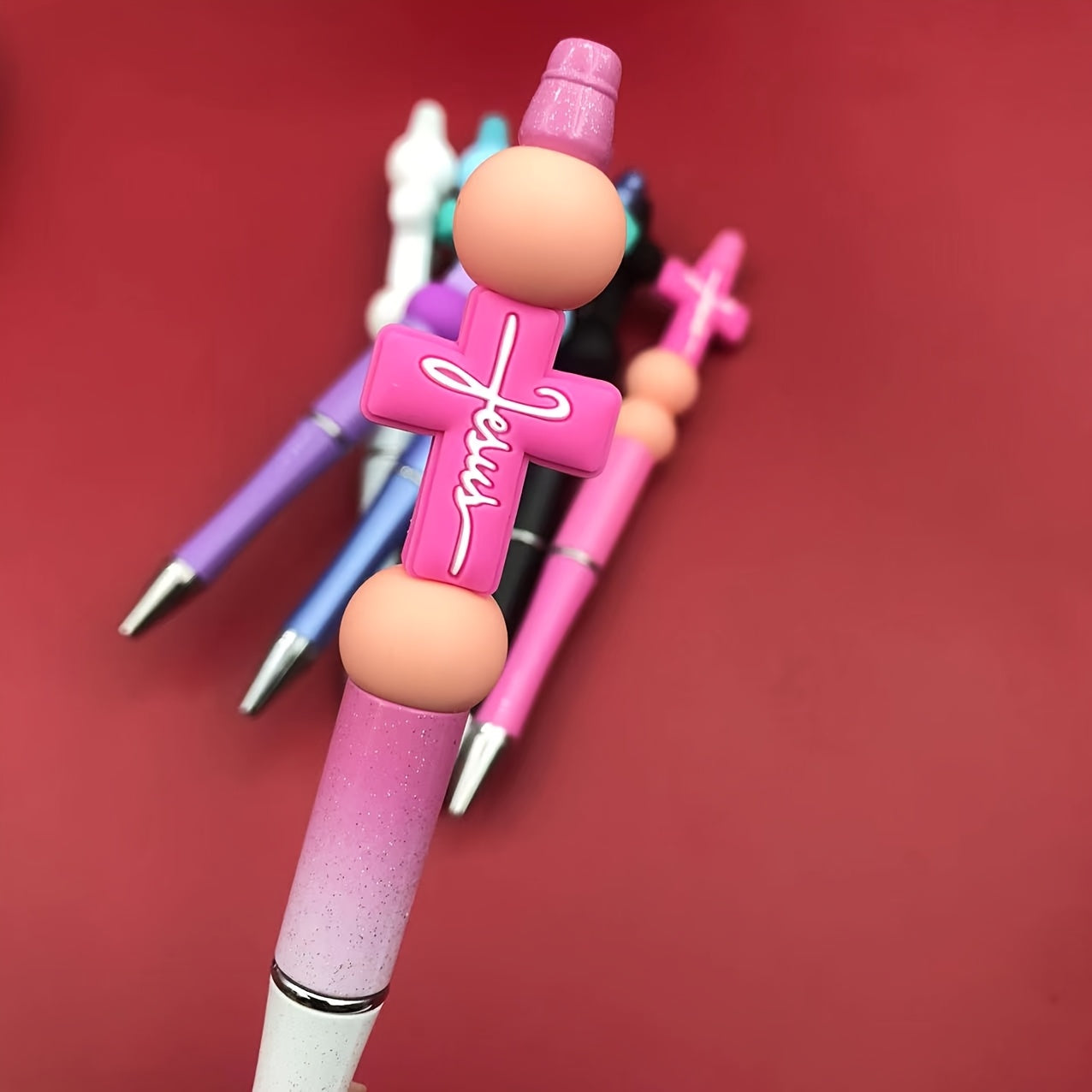 7pcs Silicone Cross Ballpoint Pen Set