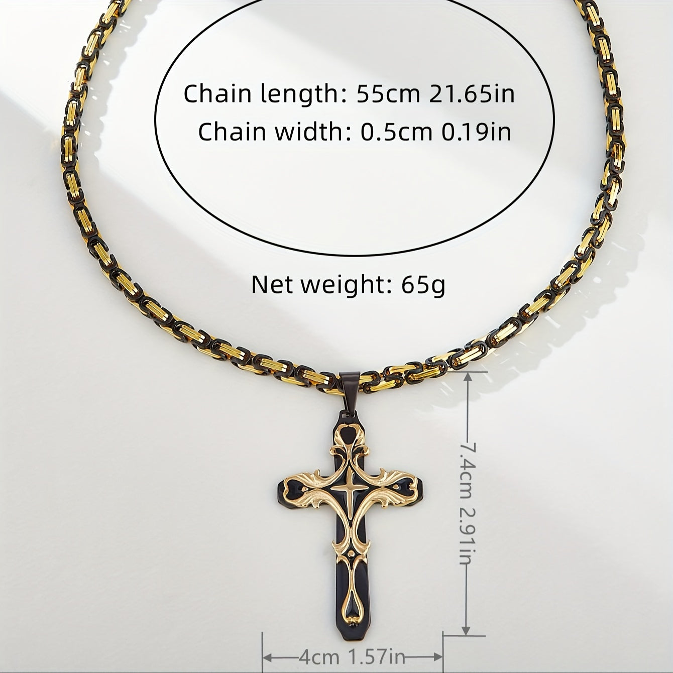 High Quality Thickened Stainless Steel Cross Necklace For Men