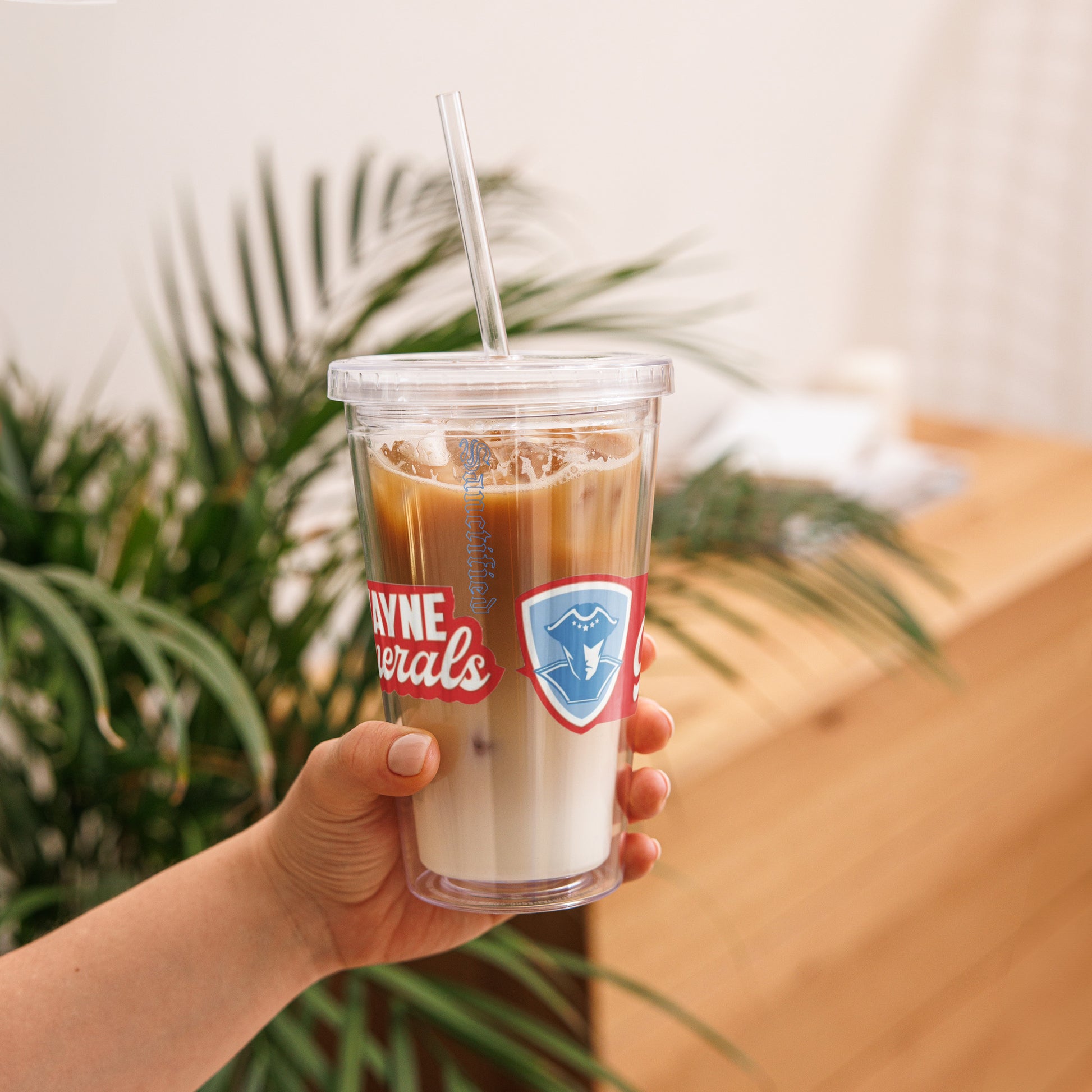 Wayne H.S. Clear plastic tumbler