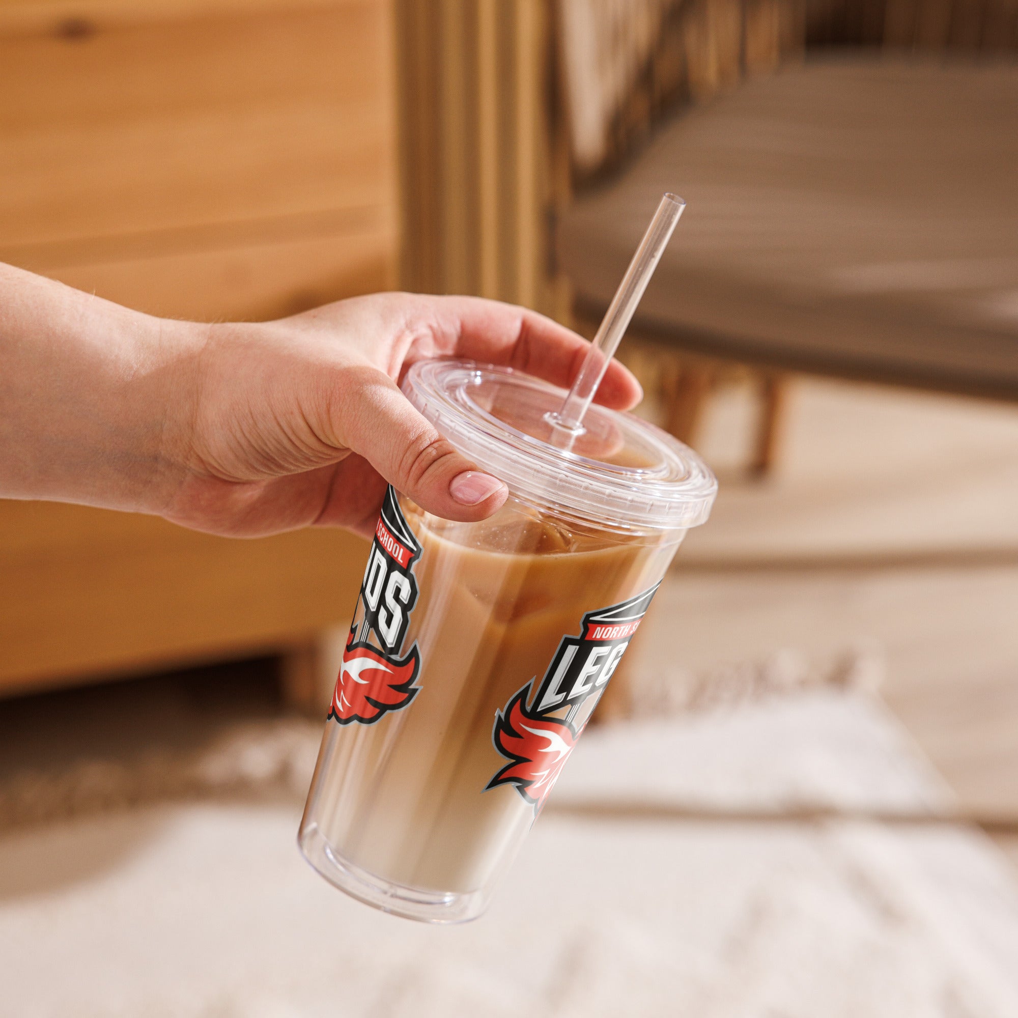 North Side H.S. Clear plastic tumbler