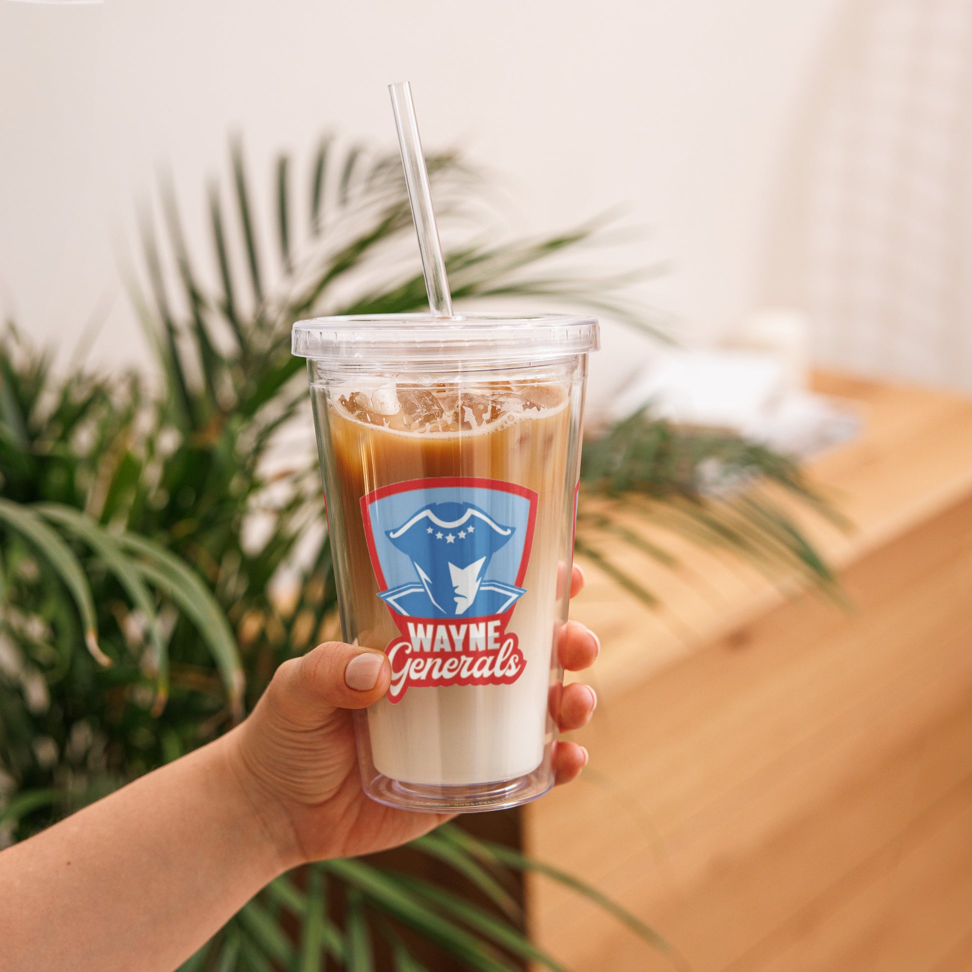 Wayne H.S. Clear plastic tumbler