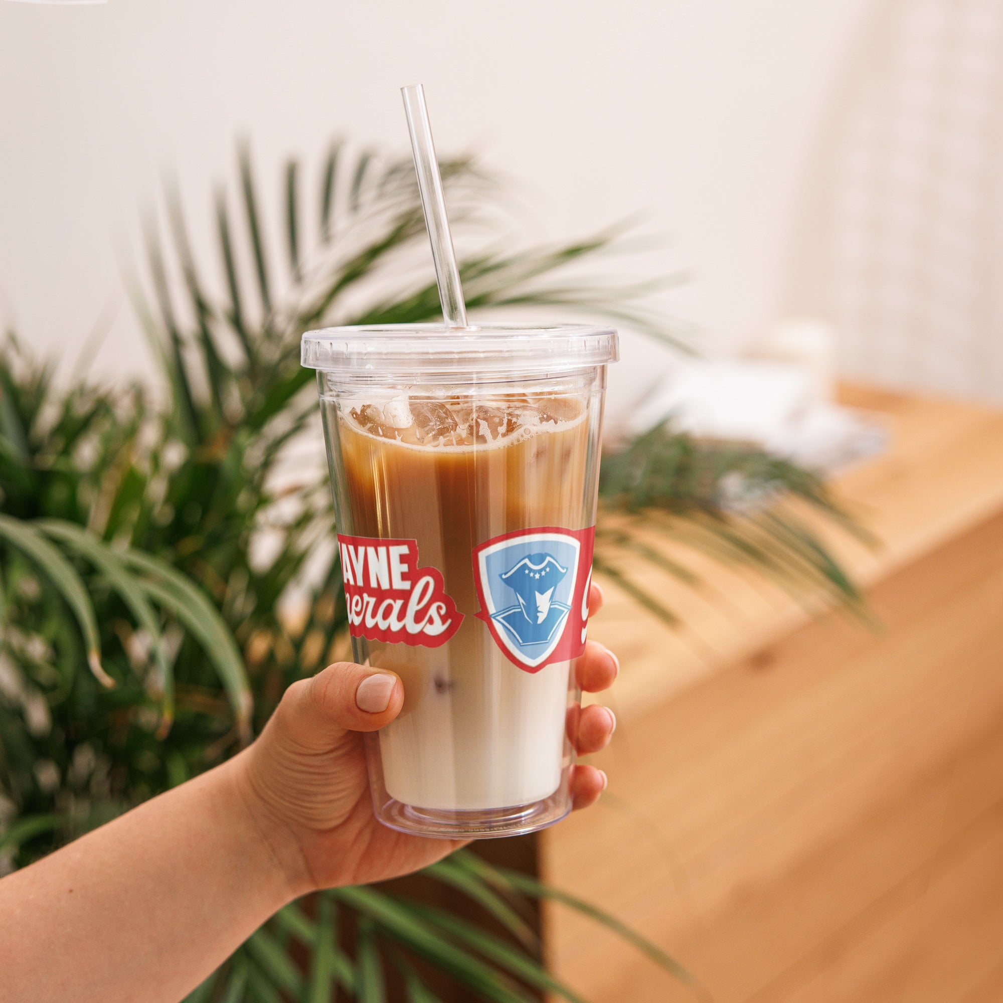 Wayne H.S. Clear plastic tumbler