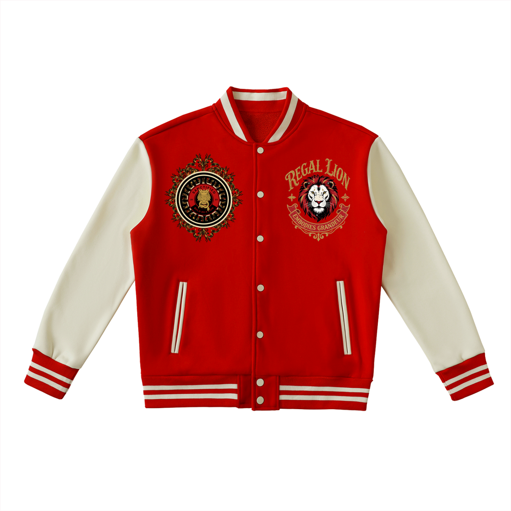 BOLD AS A LION- Two-Tone Fleeced Varsity Jacket