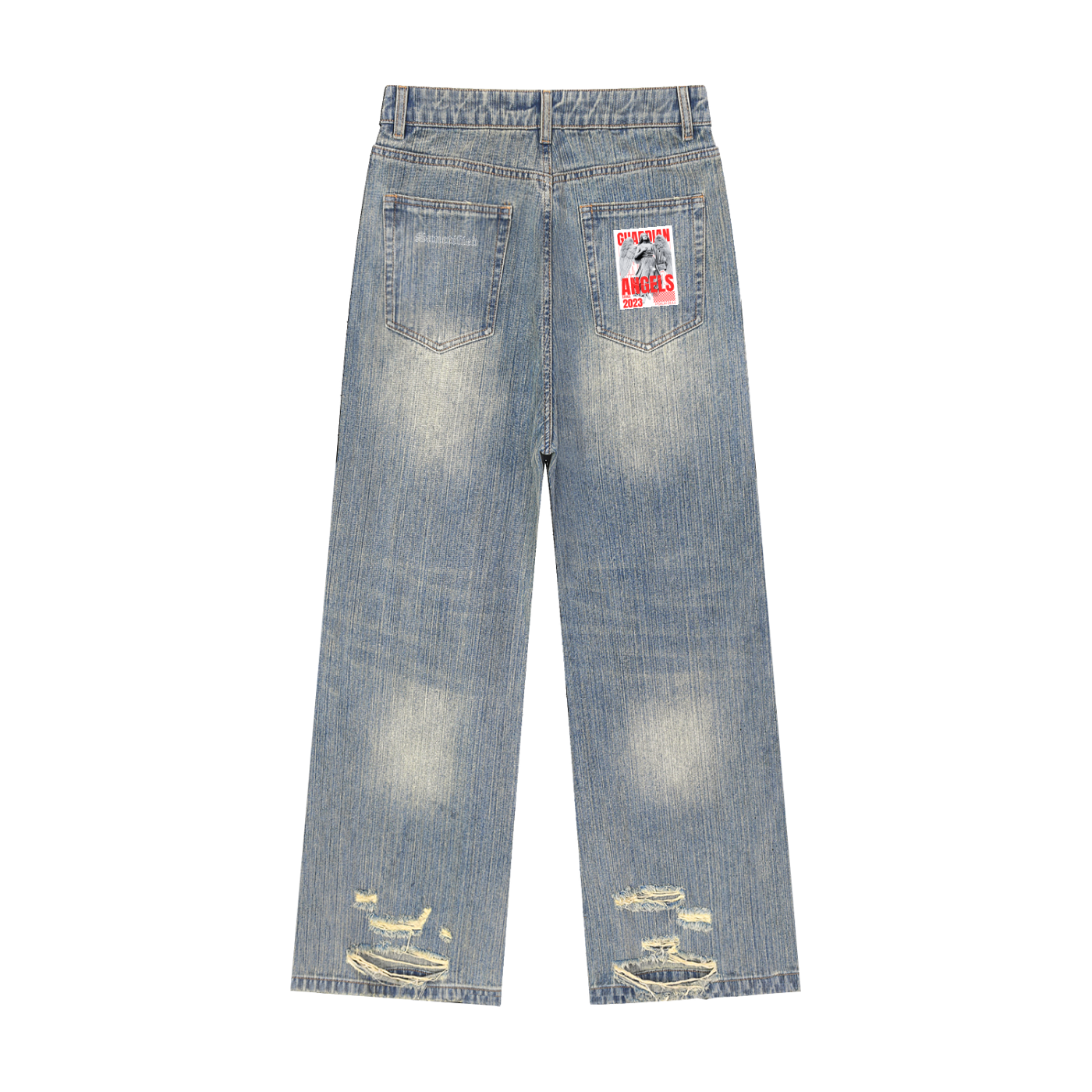 FEARLESS- Vintage Wash Distressed Denim Jeans