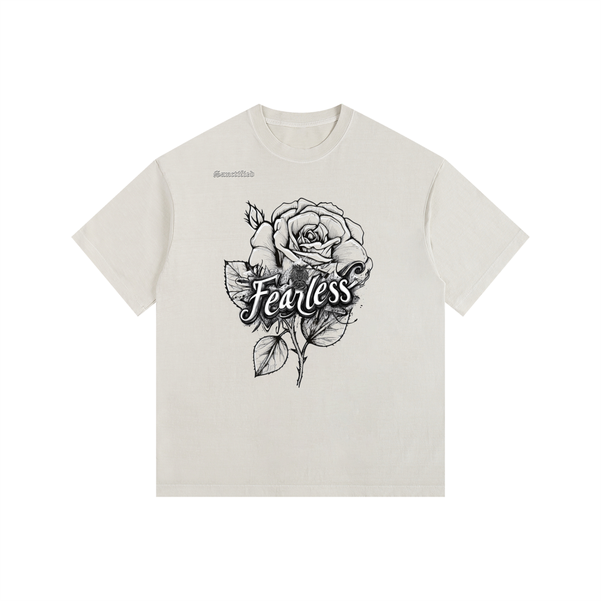 FEARLESS- Vintage Washed Oversized Cotton T-Shirt