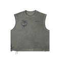 FEARLESS- Distressed Grommet Eyelet Tank Top