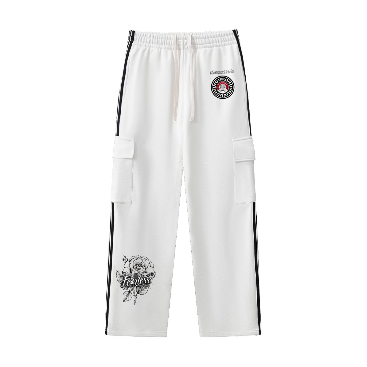 FEARLESS- Side Stripe Straight-Leg Pants