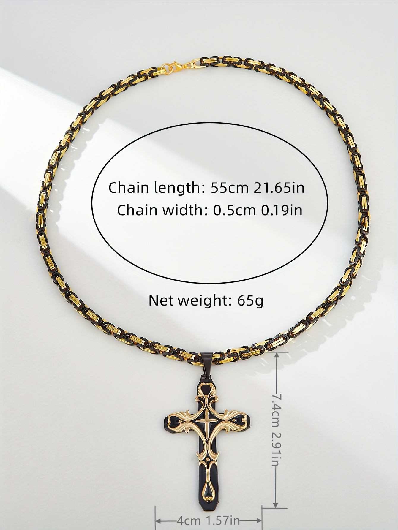 High Quality Thickened Stainless Steel Cross Necklace For Men