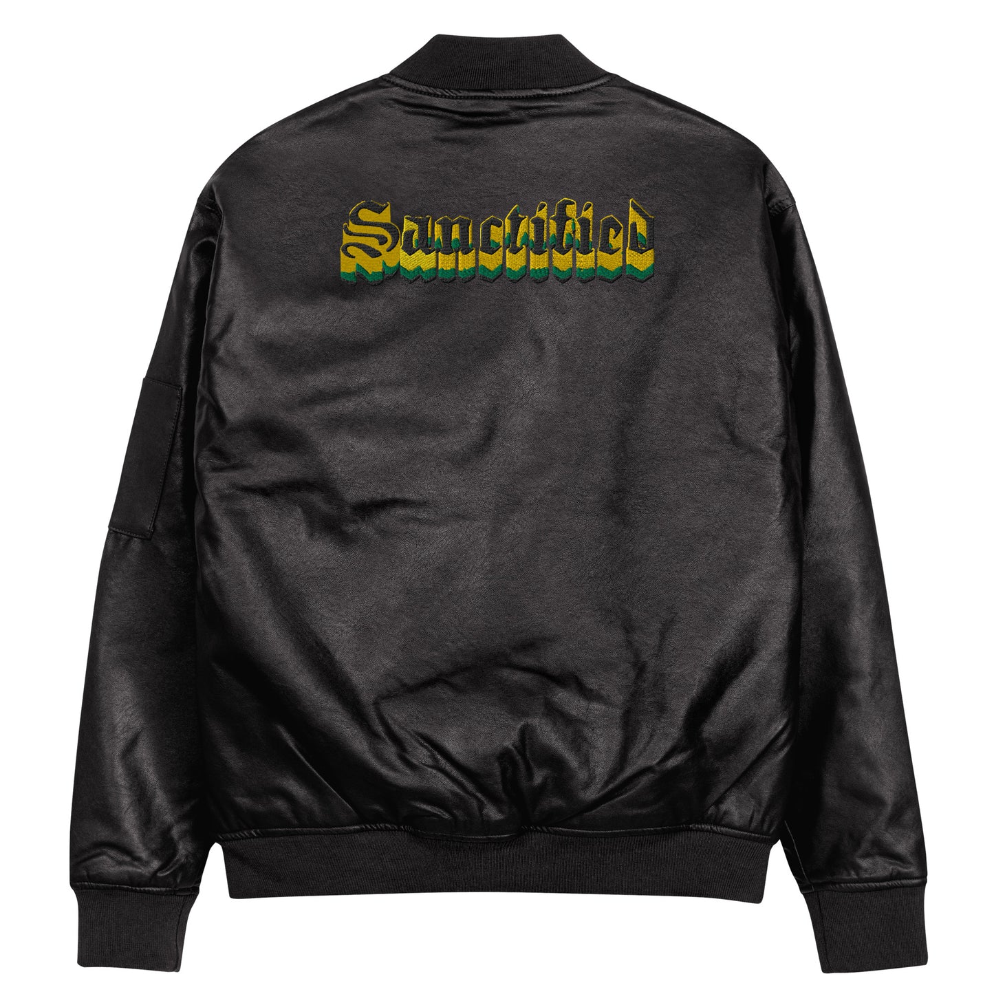Sanctified- Leather Bomber Jacket