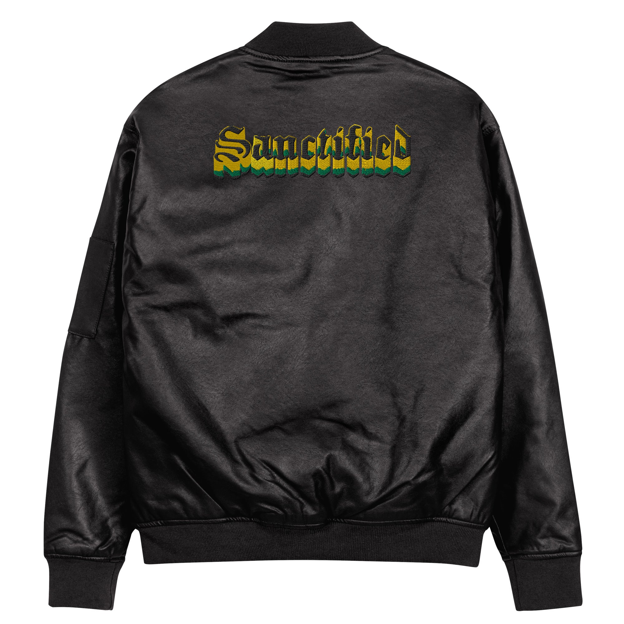 Sanctified- Leather Bomber Jacket