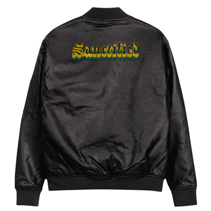 Sanctified- Leather Bomber Jacket