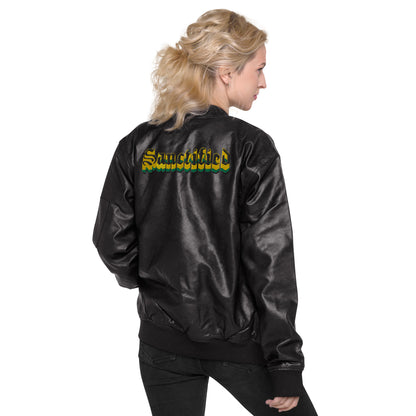 Sanctified- Leather Bomber Jacket