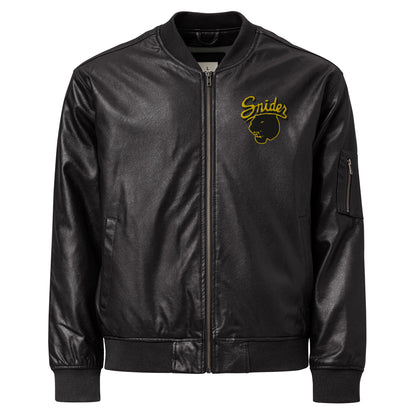 Snider H.S. Faux Leather Bomber Jacket