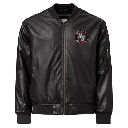 North Side H.S. Faux Leather Bomber Jacket