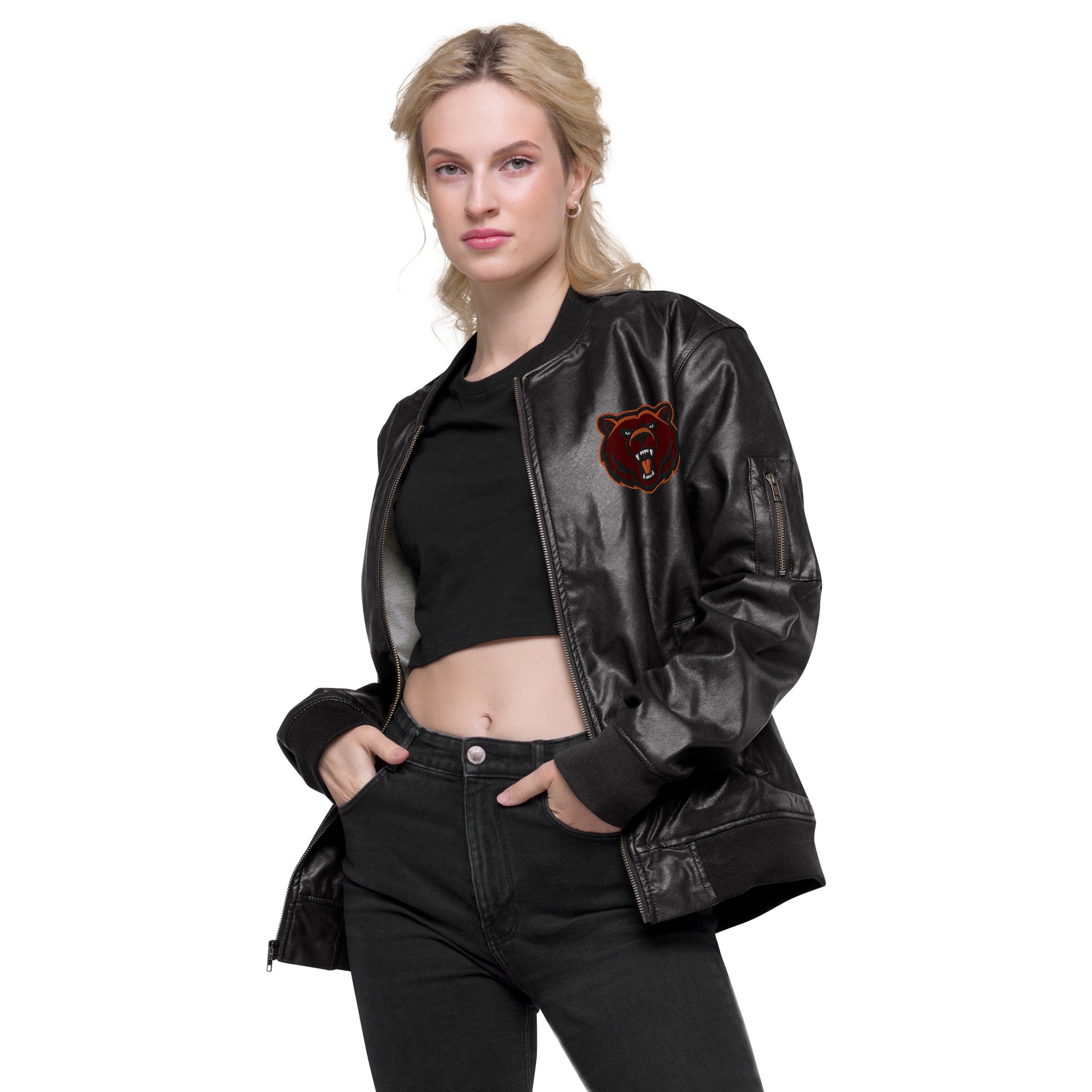 Northrop H.S. Faux Leather Bomber Jacket