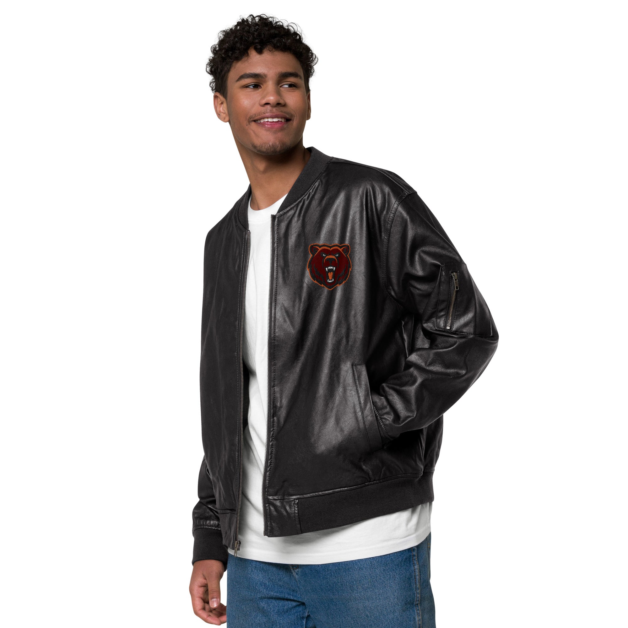 Northrop H.S. Faux Leather Bomber Jacket