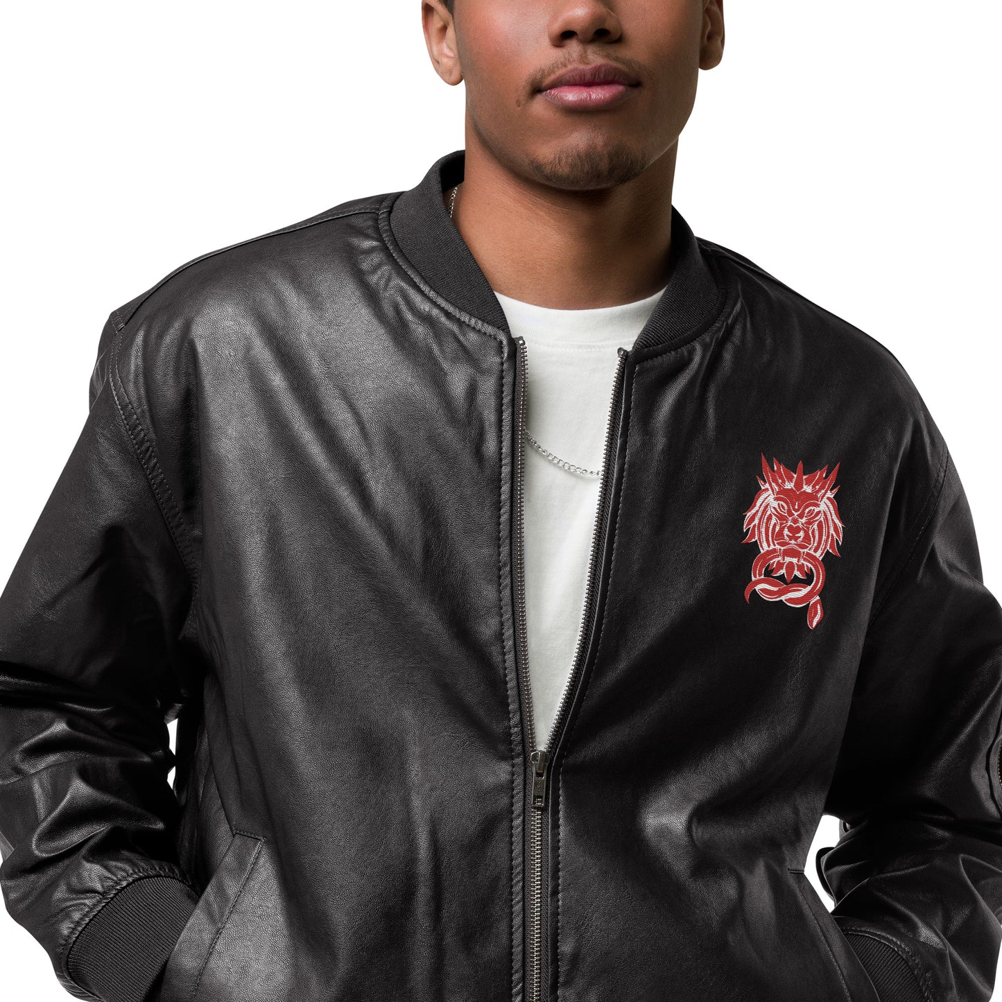 Sanctified- Leather Bomber Jacket