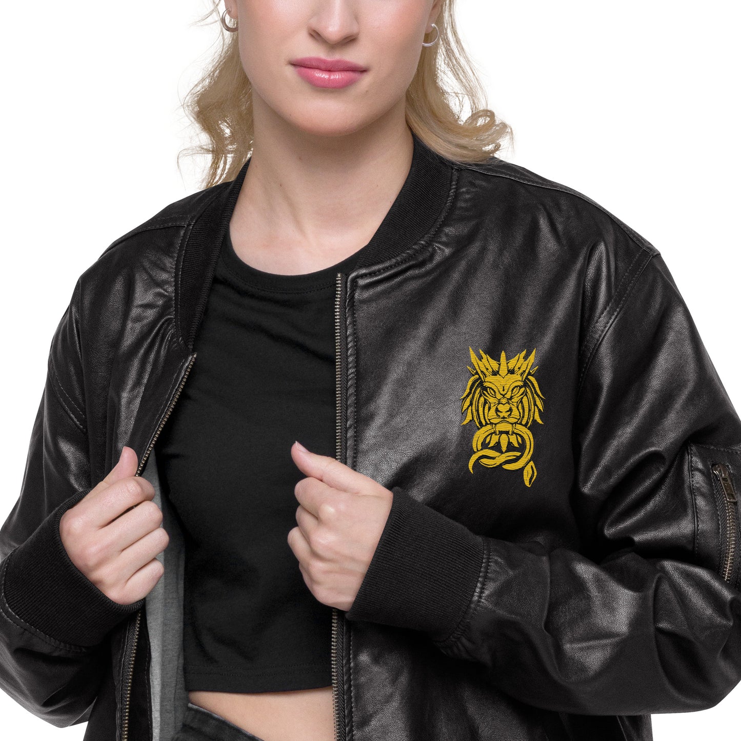 Sanctified- Leather Bomber Jacket
