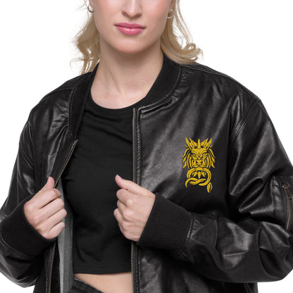 Sanctified- Leather Bomber Jacket