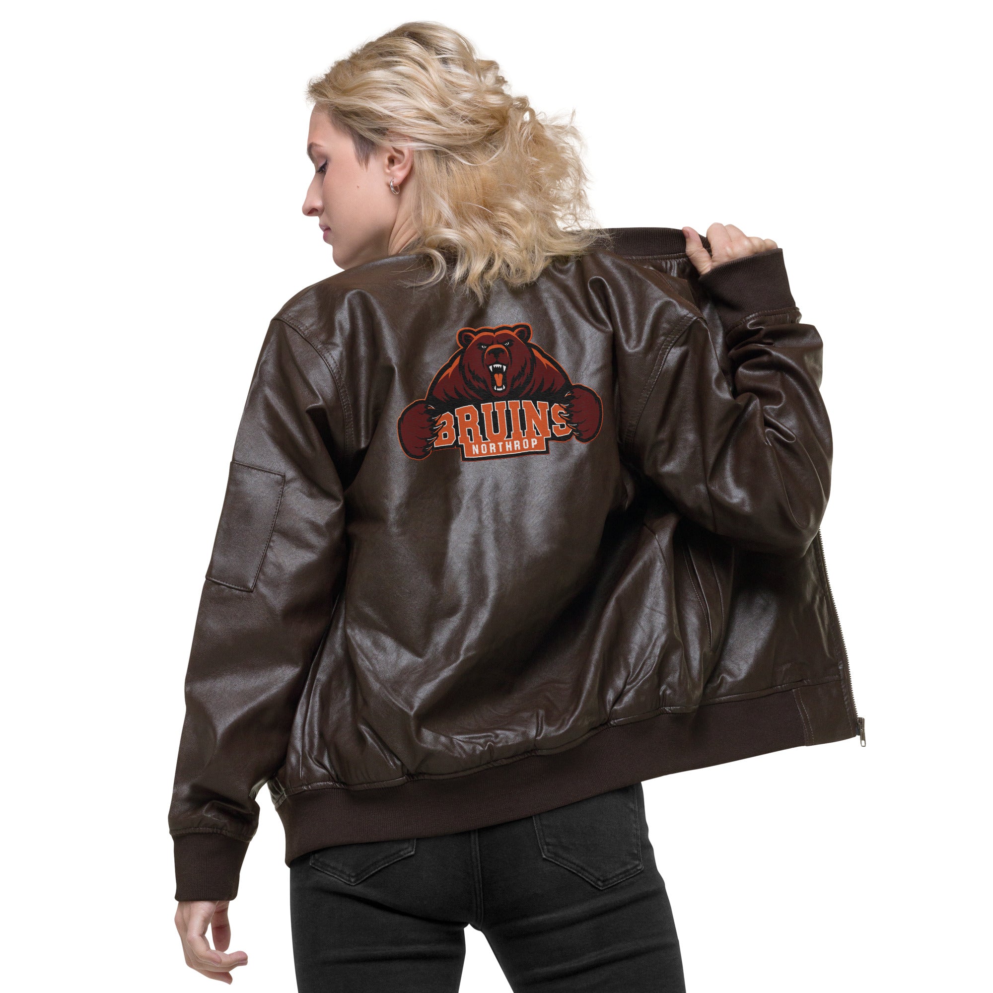 Northrop H.S. Faux Leather Bomber Jacket