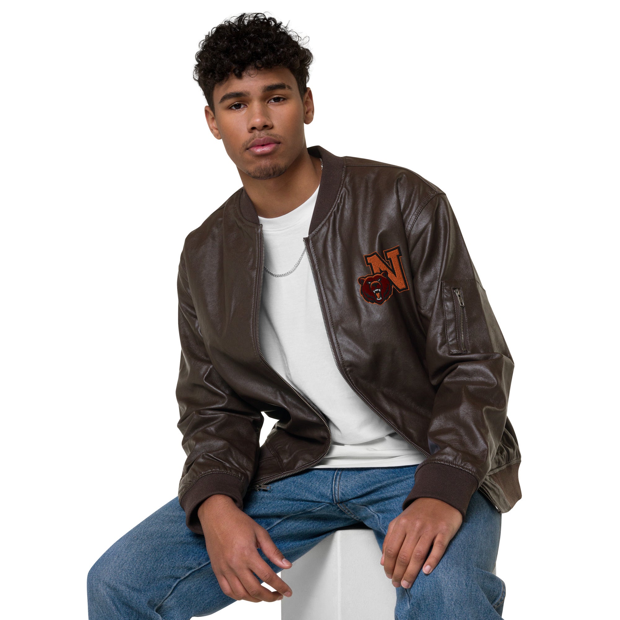 Northrop H.S. Faux Leather Bomber Jacket