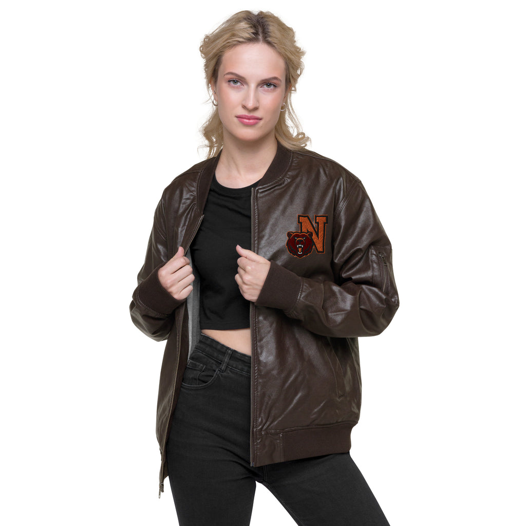 Northrop H.S. Faux Leather Bomber Jacket