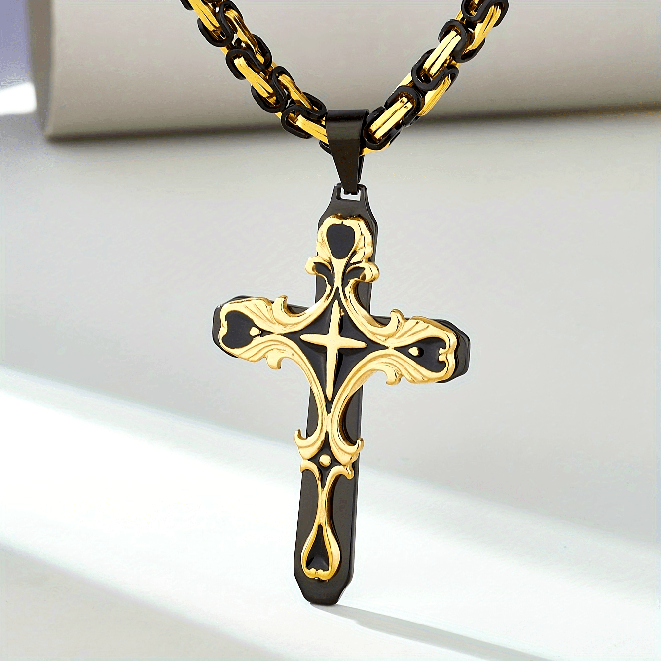 High Quality Thickened Stainless Steel Cross Necklace For Men