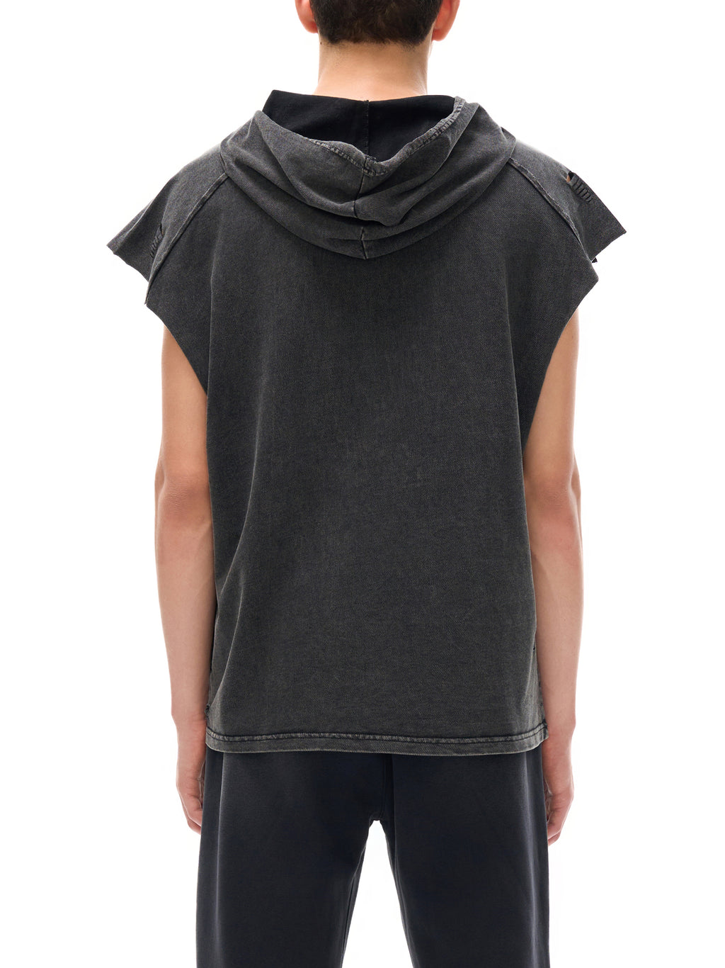 FEARLESS- Snow Washed Boxy Hooded Tank Top