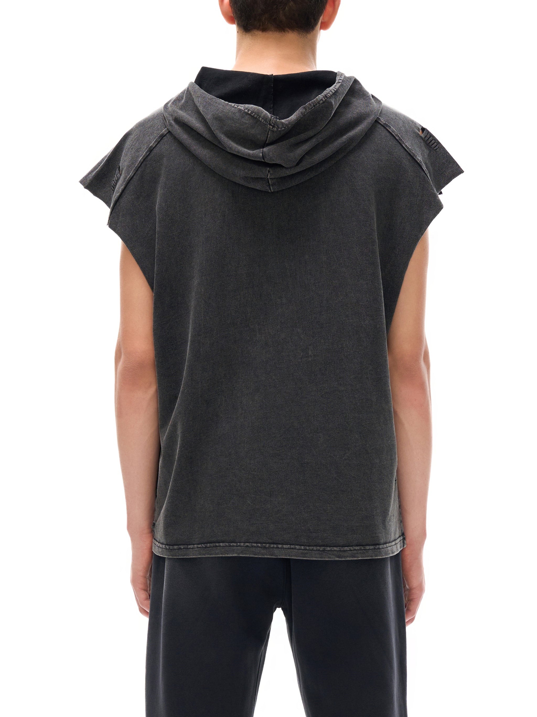 FEARLESS- Snow Washed Boxy Hooded Tank Top