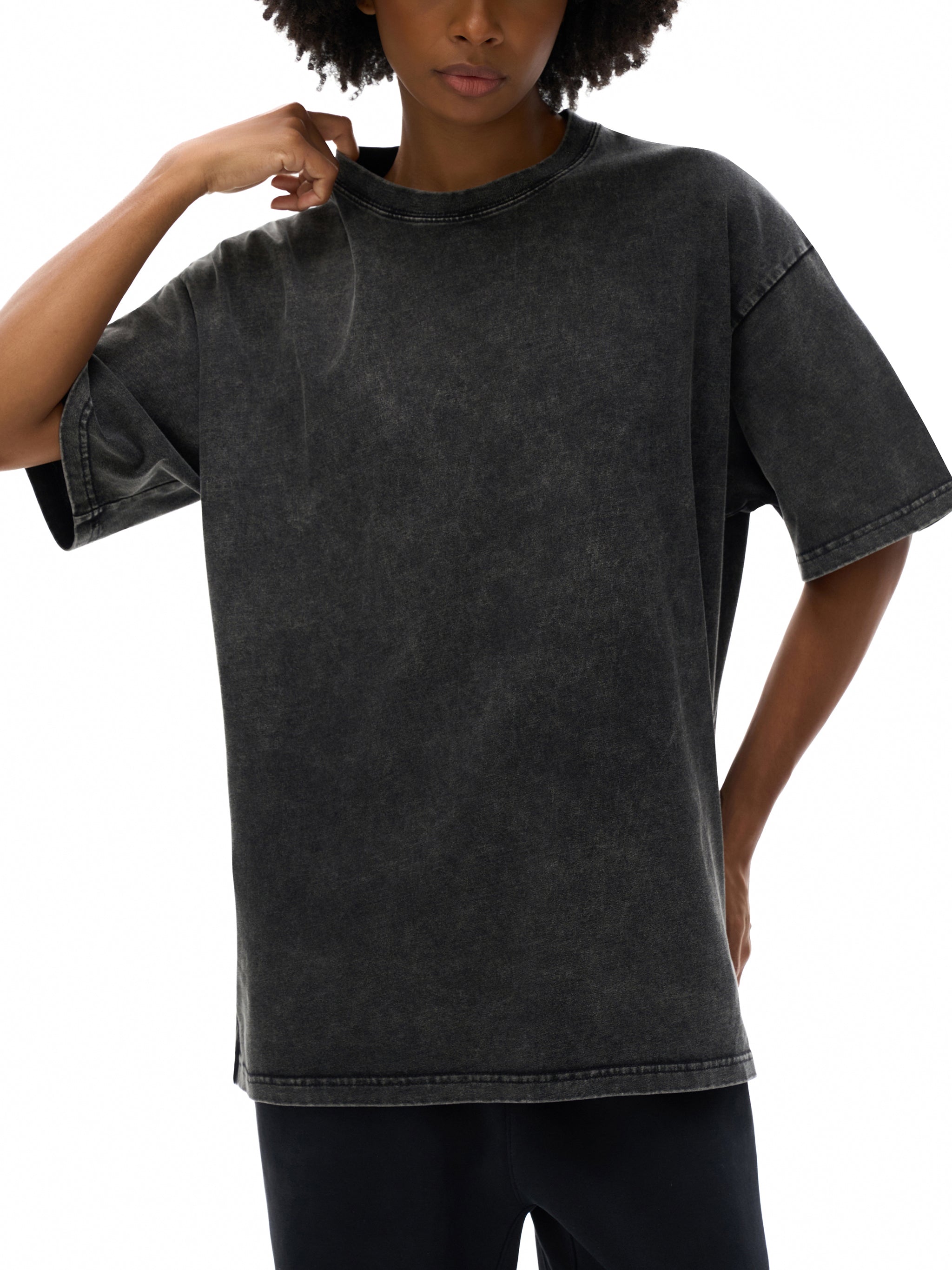 FEARLESS- Snow Washed Oversized Cotton T-Shirt