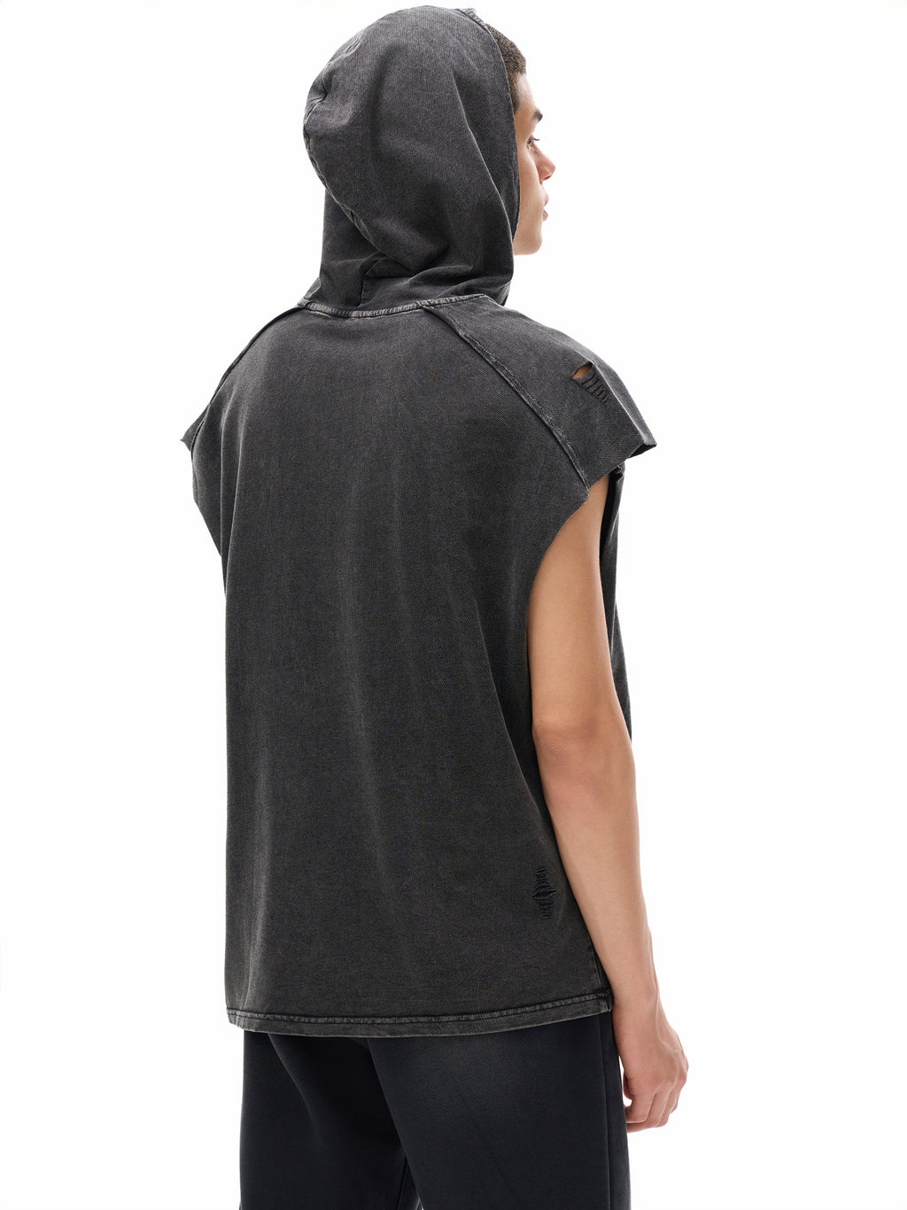 FEARLESS- Snow Washed Boxy Hooded Tank Top