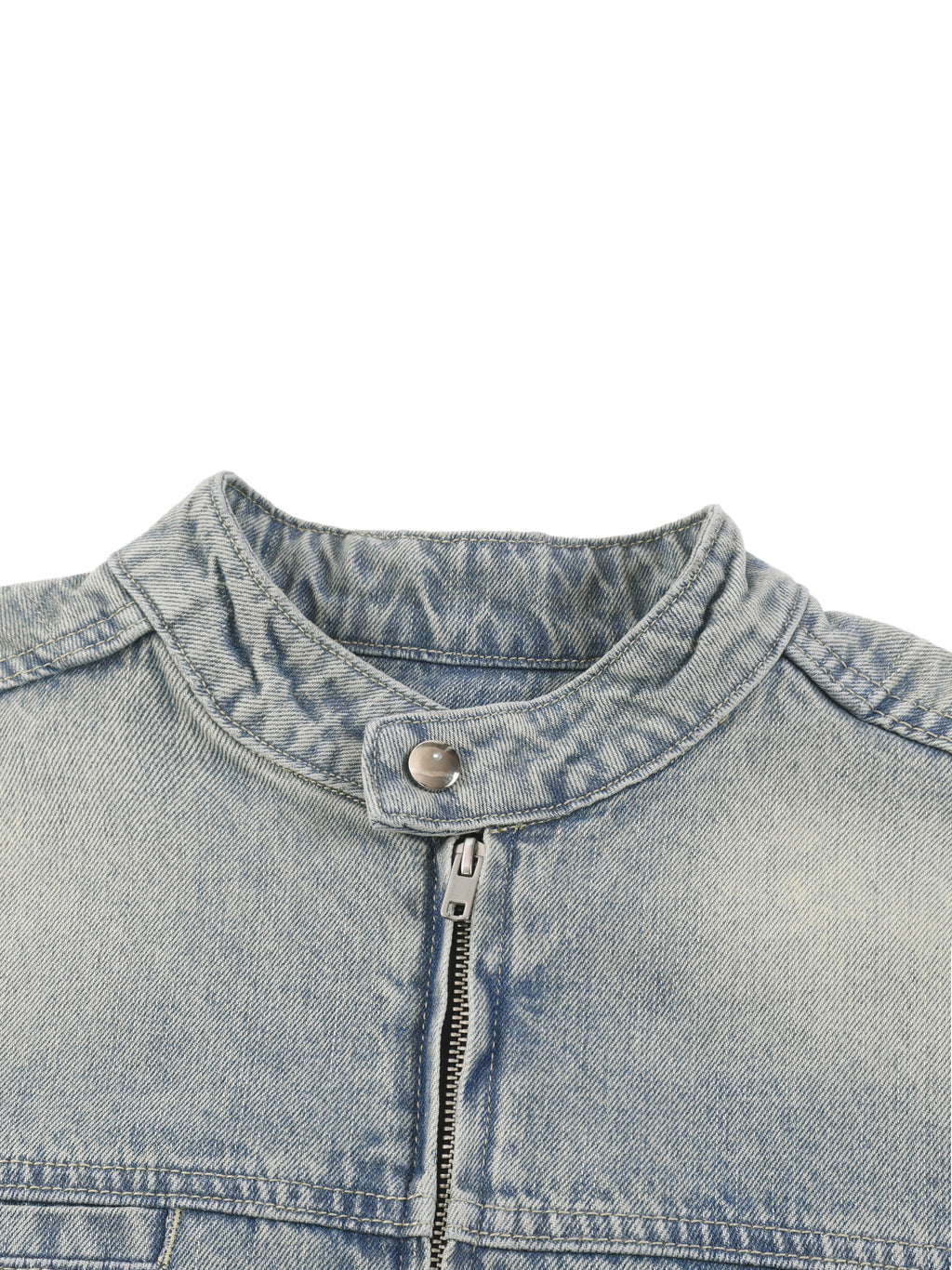 FEARLESS- Vintage Wash Zip Denim Jacket