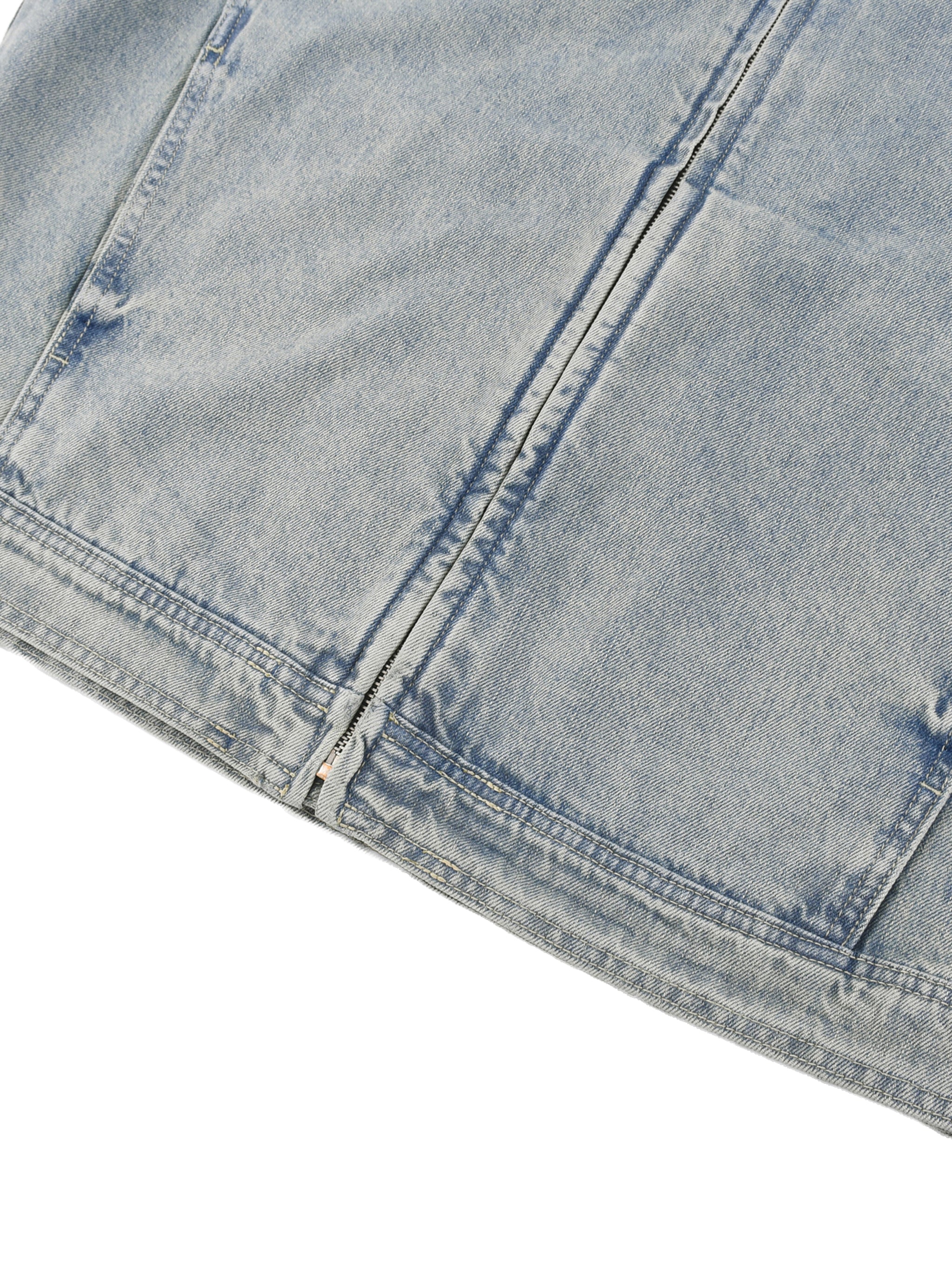 FEARLESS- Vintage Wash Zip Denim Jacket
