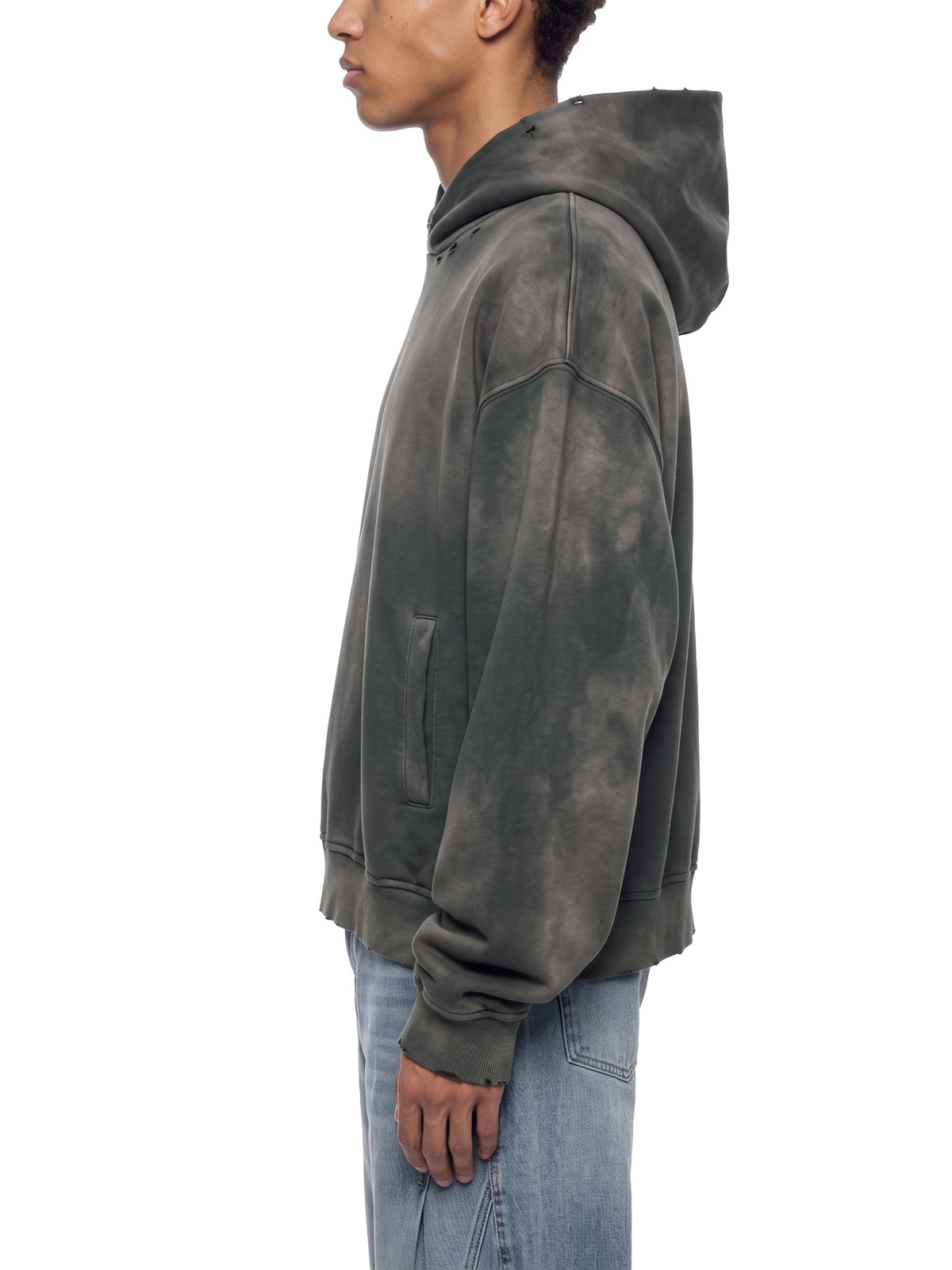 PRAY FOR YOUR ENEMIES- Unisex Sunfade Distressed Boxy Hoodie