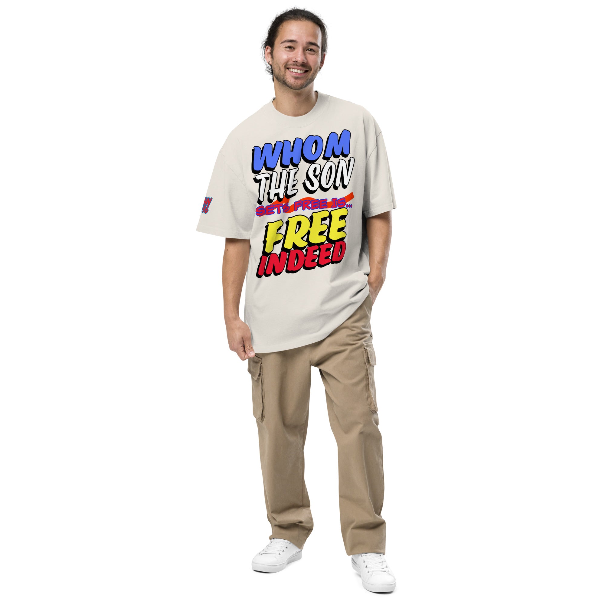 FREE INDEED- Oversized faded t-shirt