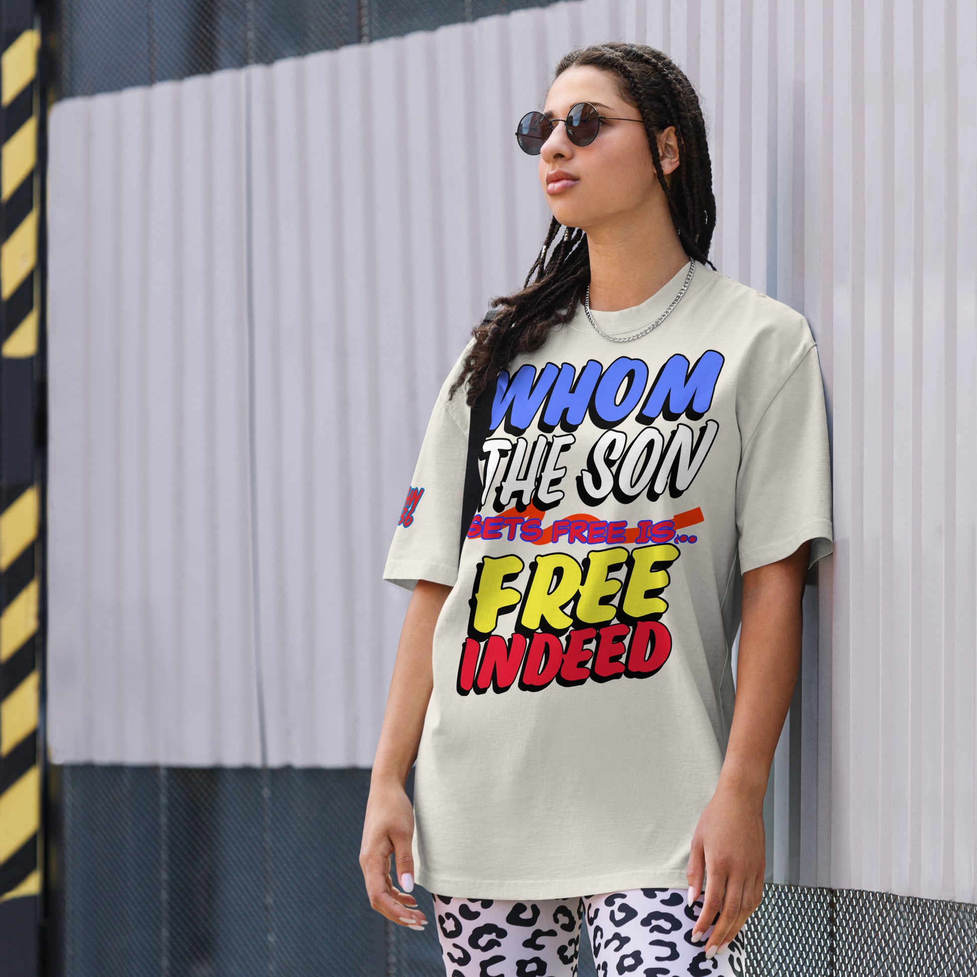 FREE INDEED- Oversized faded t-shirt