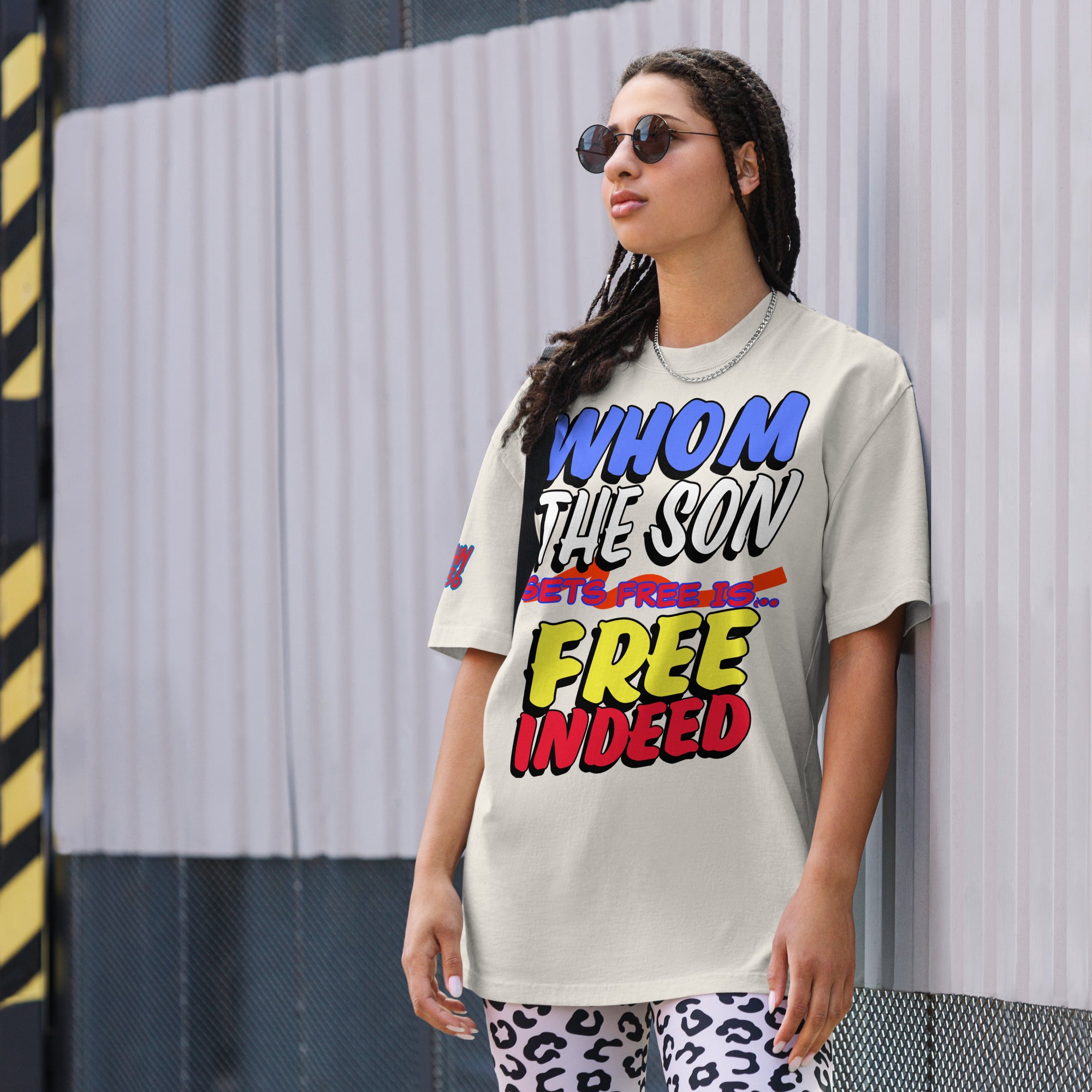 FREE INDEED- Oversized faded t-shirt
