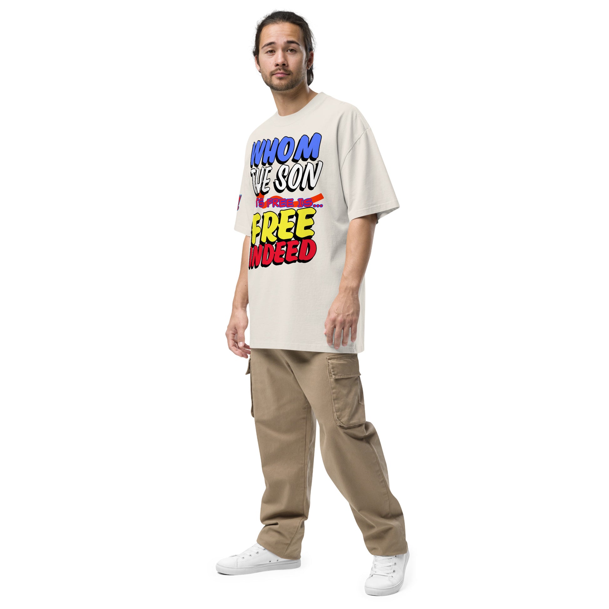 FREE INDEED- Oversized faded t-shirt