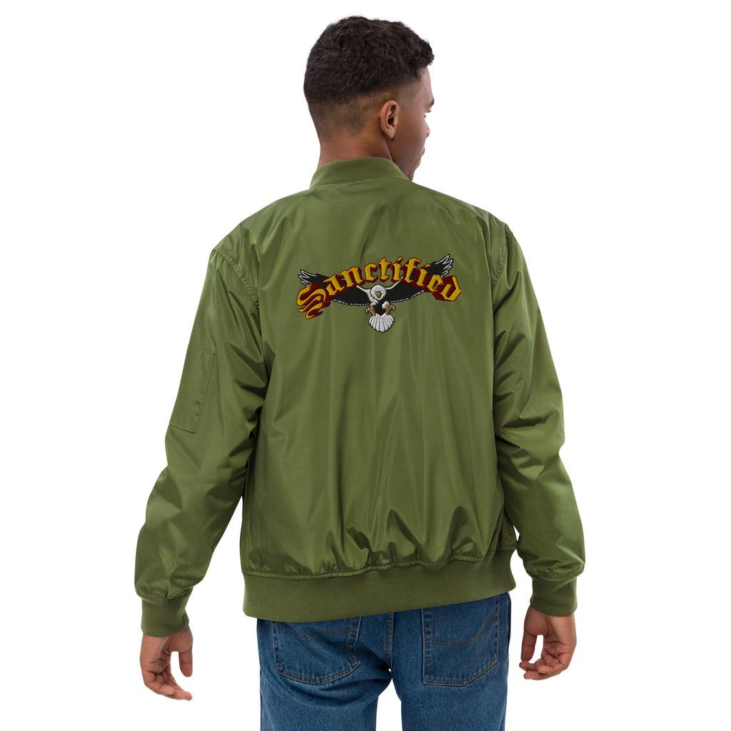 Sanctified Eagle- Premium recycled bomber jacket