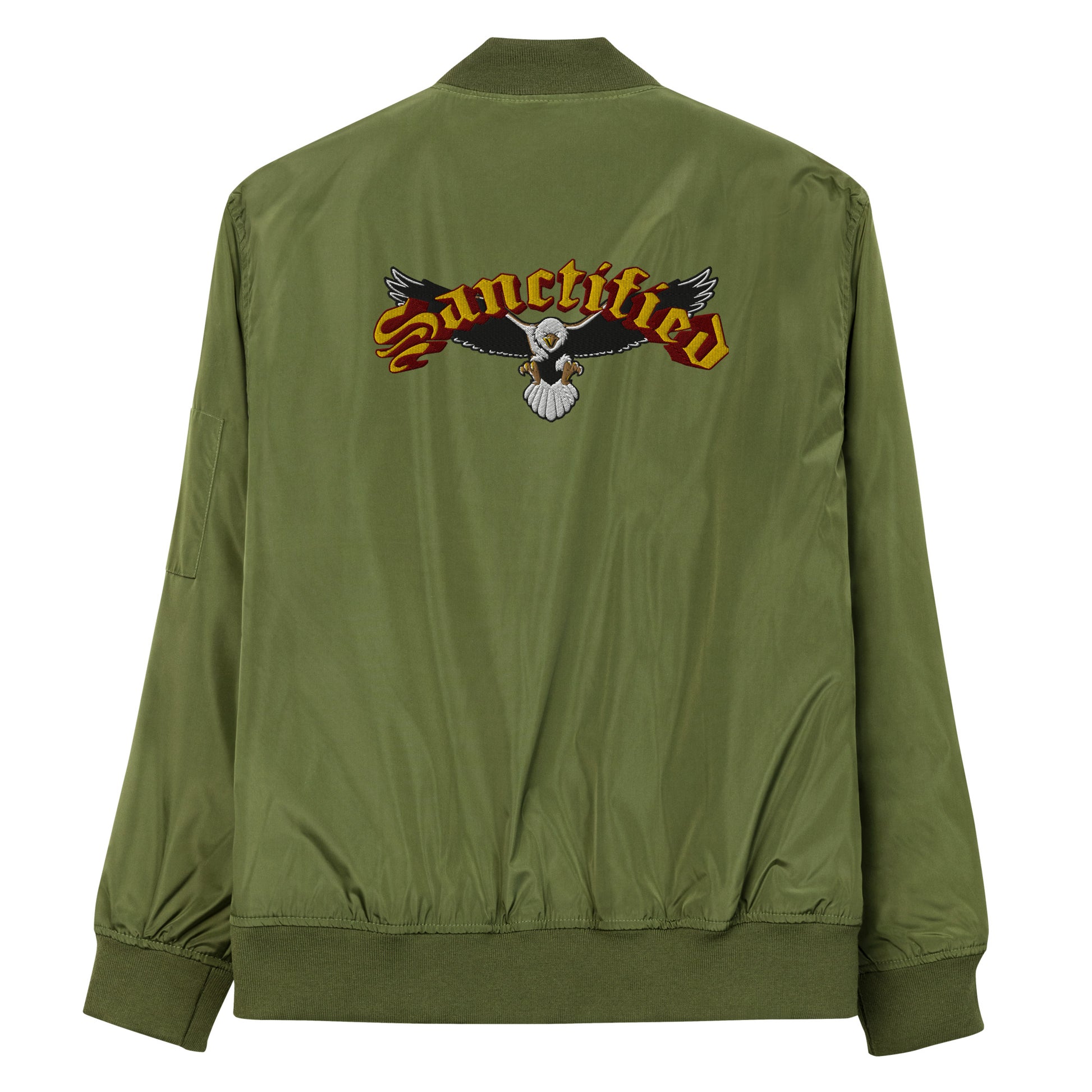 Sanctified Eagle- Premium recycled bomber jacket