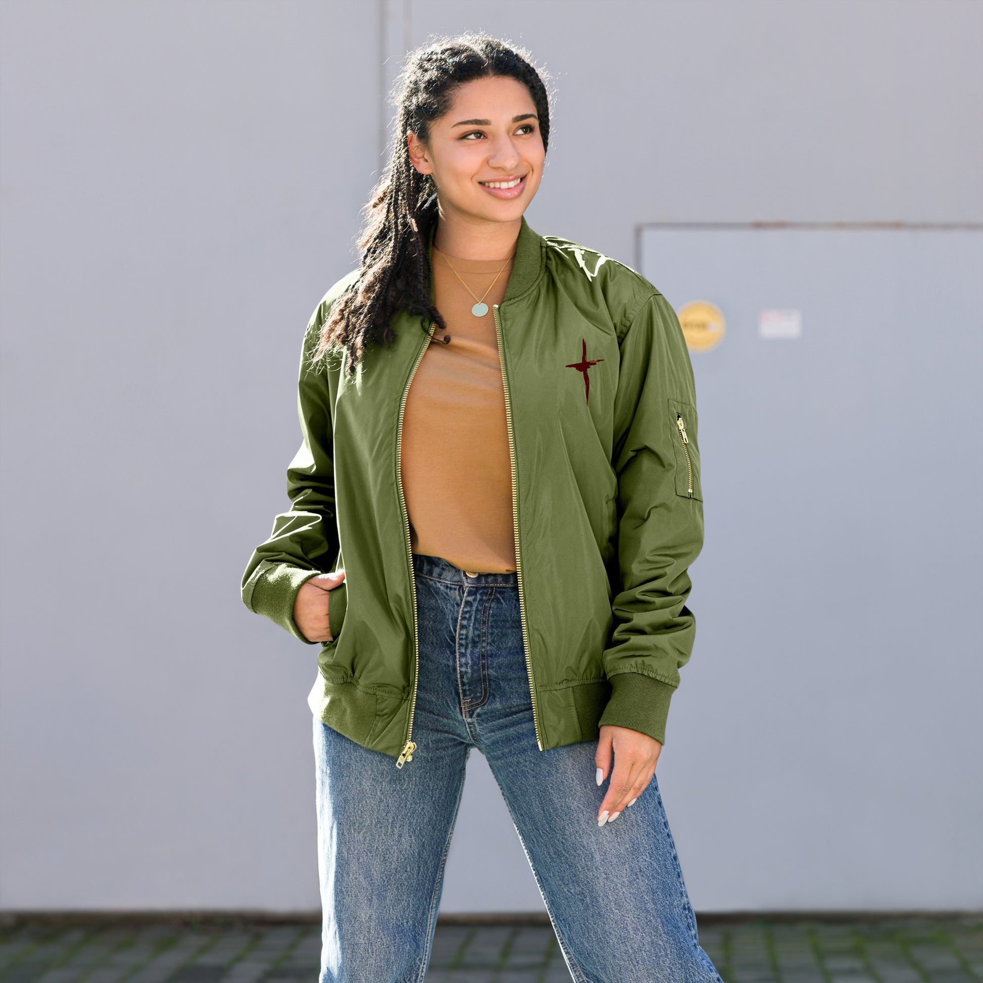 Sanctified Eagle- Premium recycled bomber jacket