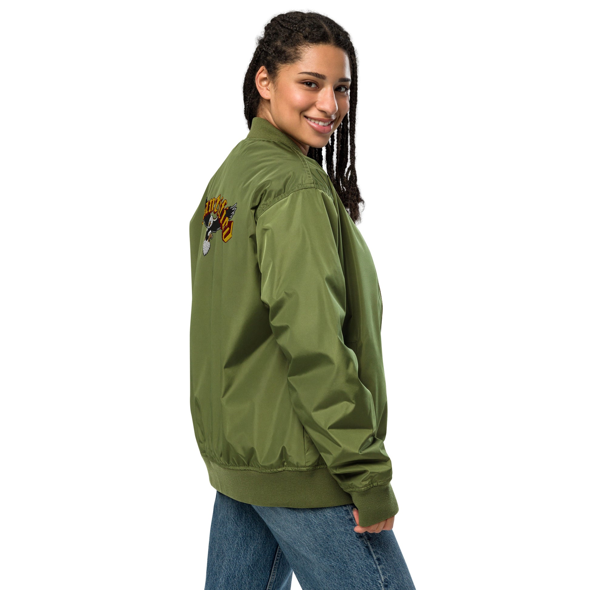 Sanctified Eagle- Premium recycled bomber jacket