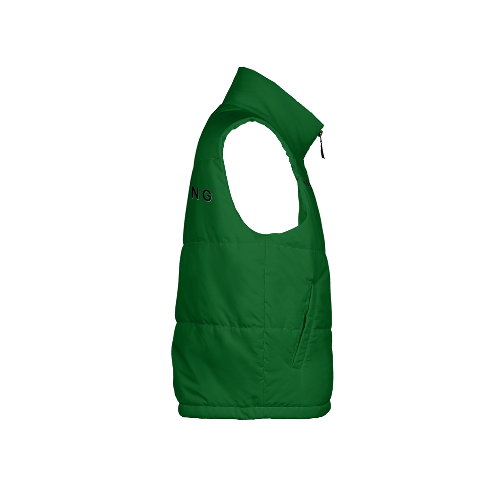 KEEP GOING- GREEN, Men's Full-Zip Sleeveless Puffer Vest-Lightweight Ecodear