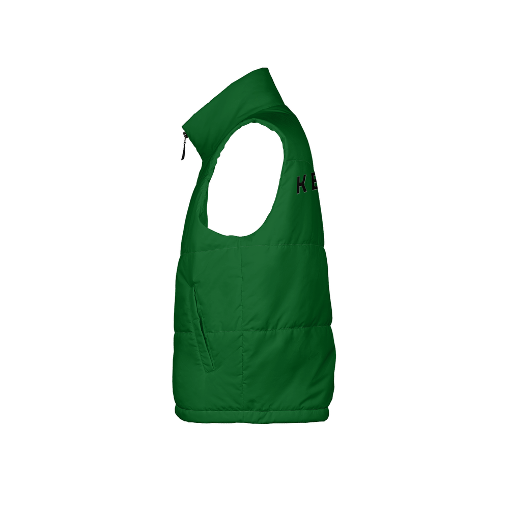 KEEP GOING- GREEN, Men's Full-Zip Sleeveless Puffer Vest-Lightweight Ecodear