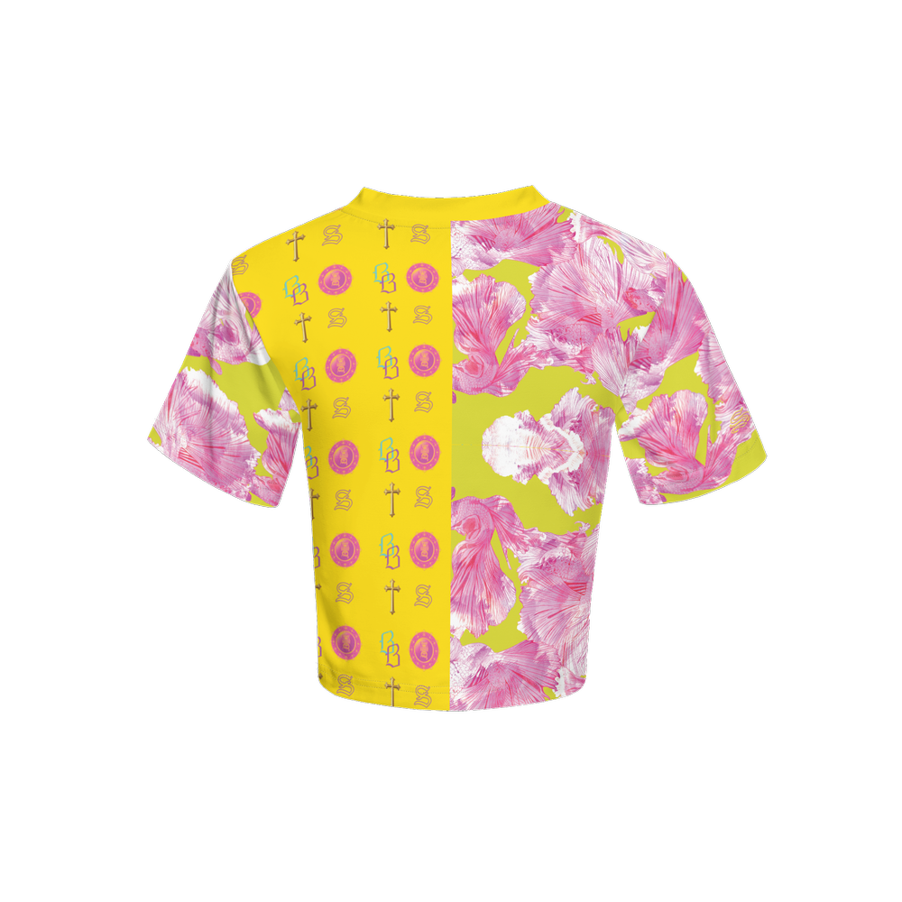 SANCTIFIED SIGNATURE- Women's Short Sleeve Cropped T-Shirt-High-Performance SORONA