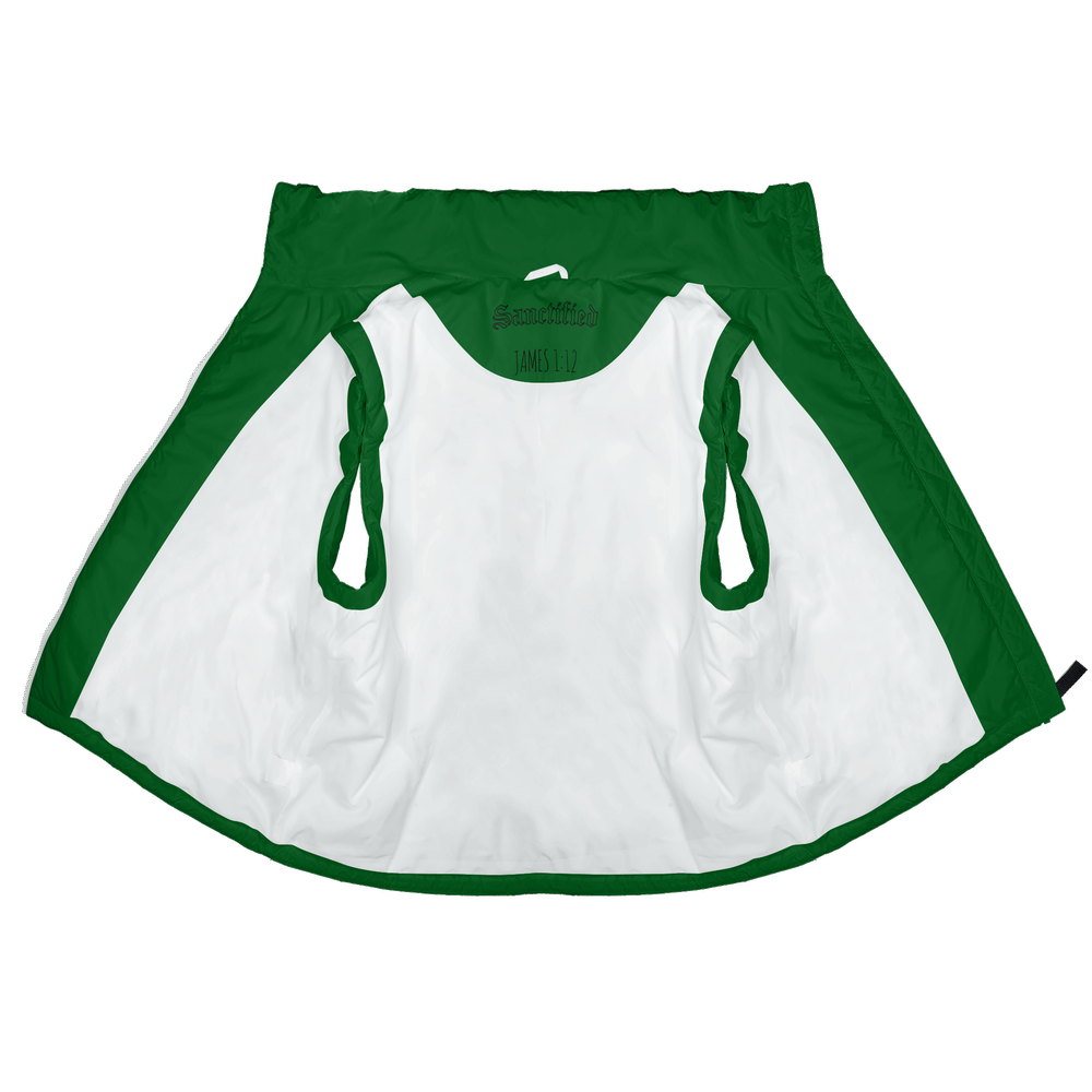 KEEP GOING- GREEN, Men's Full-Zip Sleeveless Puffer Vest-Lightweight Ecodear
